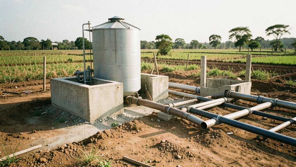 Pozo y tanque en construcción mejoran el agua para Atilio Vélez Aray