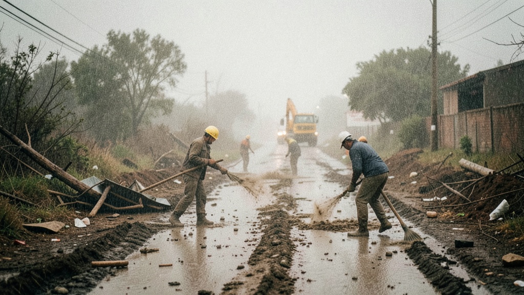 Avanzan obras en vía a La Caraca pese a las lluvias en El Empalme
