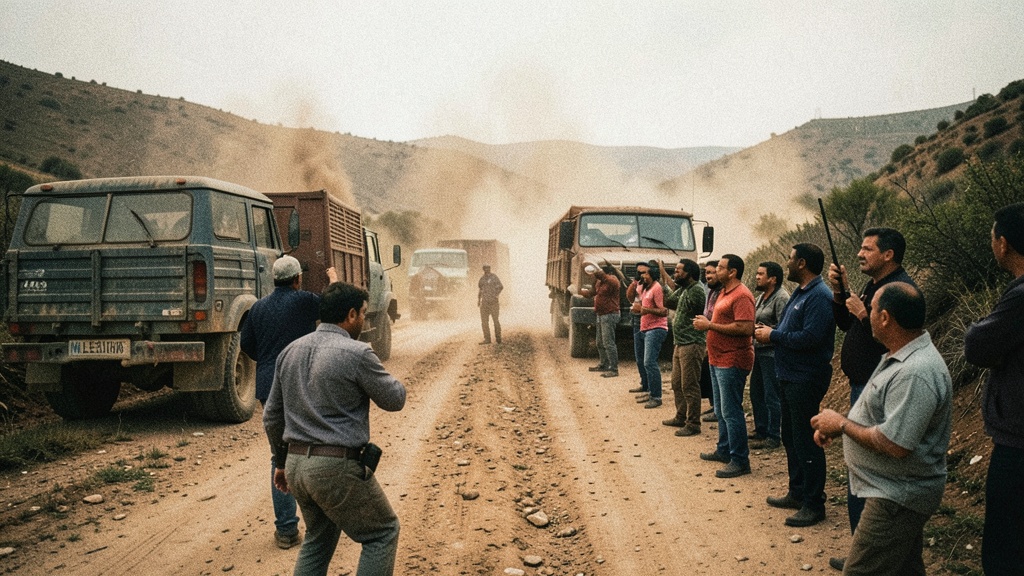 Vía Cuenca-Molleturo permanece cerrada por protestas en Molleturo