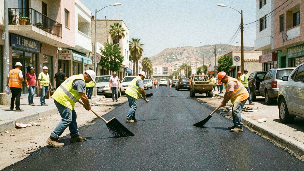 Avanzan obras de regeneración y embellecimiento en la Av. Guayaquil de El Empalme
