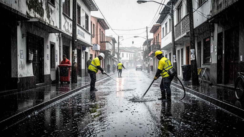 MuniSamborondon atiende anegaciones en Moderna Plaza y Entre Ríos con hidrocleaner