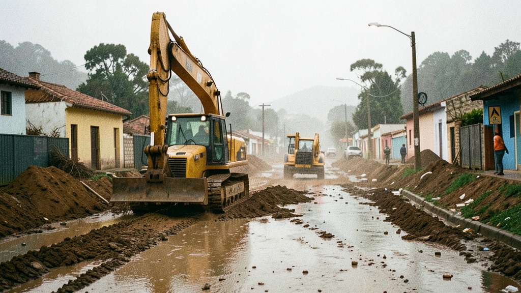 Maquinaria municipal repara loma de acceso a La Cereza tras lluvias