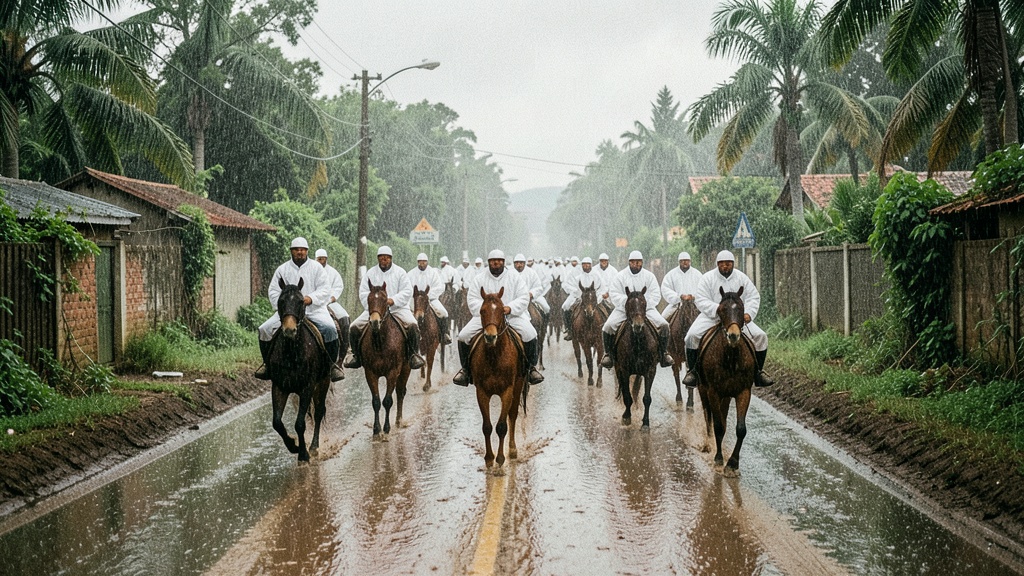 Cabalgata montuvia recorre El Empalme con decenas de jinetes guayasenses