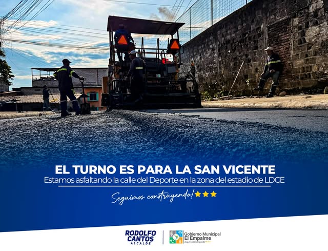 Asfaltan calle del Deporte y mejoran servicios en El Empalme