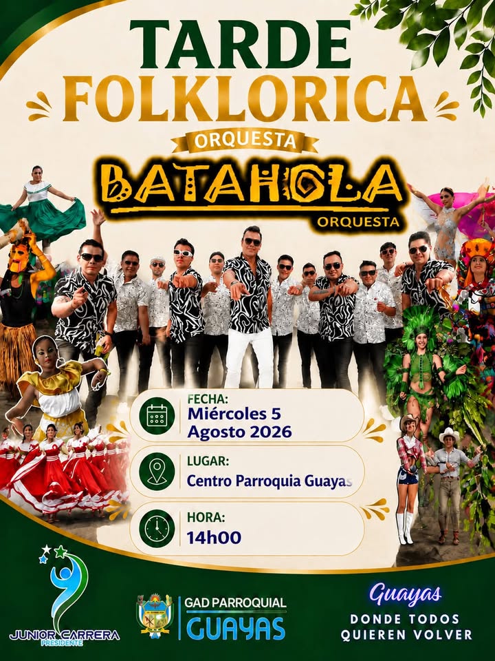 Parroquia Guayas celebra 80 años con una tarde folklórica este miércoles