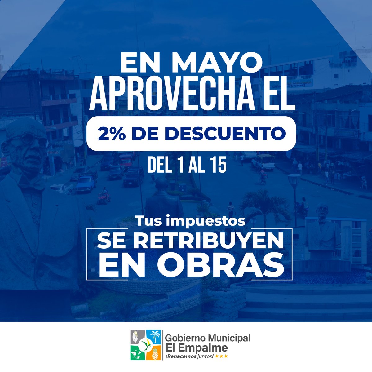 El Empalme ofrece 2% de descuento en impuestos prediales durante mayo