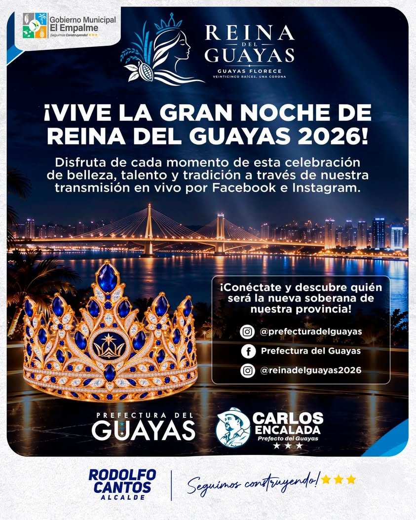 Gala Reina del Guayas 2026 se transmite hoy desde el Teatro Centro de Arte