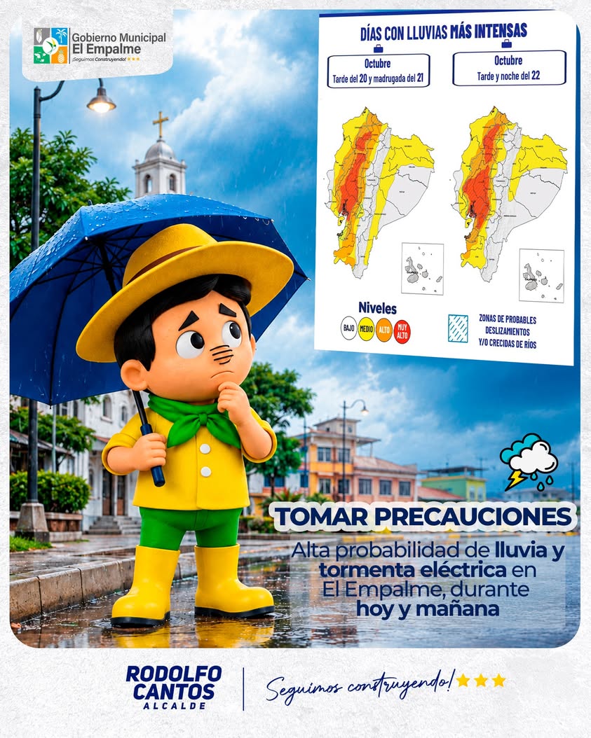 Lluvias y tormentas eléctricas amenazan a El Empalme este martes