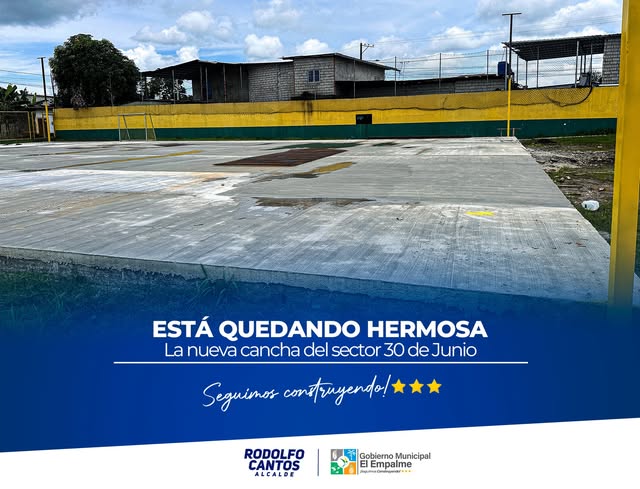 Avanza la cancha y tribuna del sector 30 de Junio en El Empalme