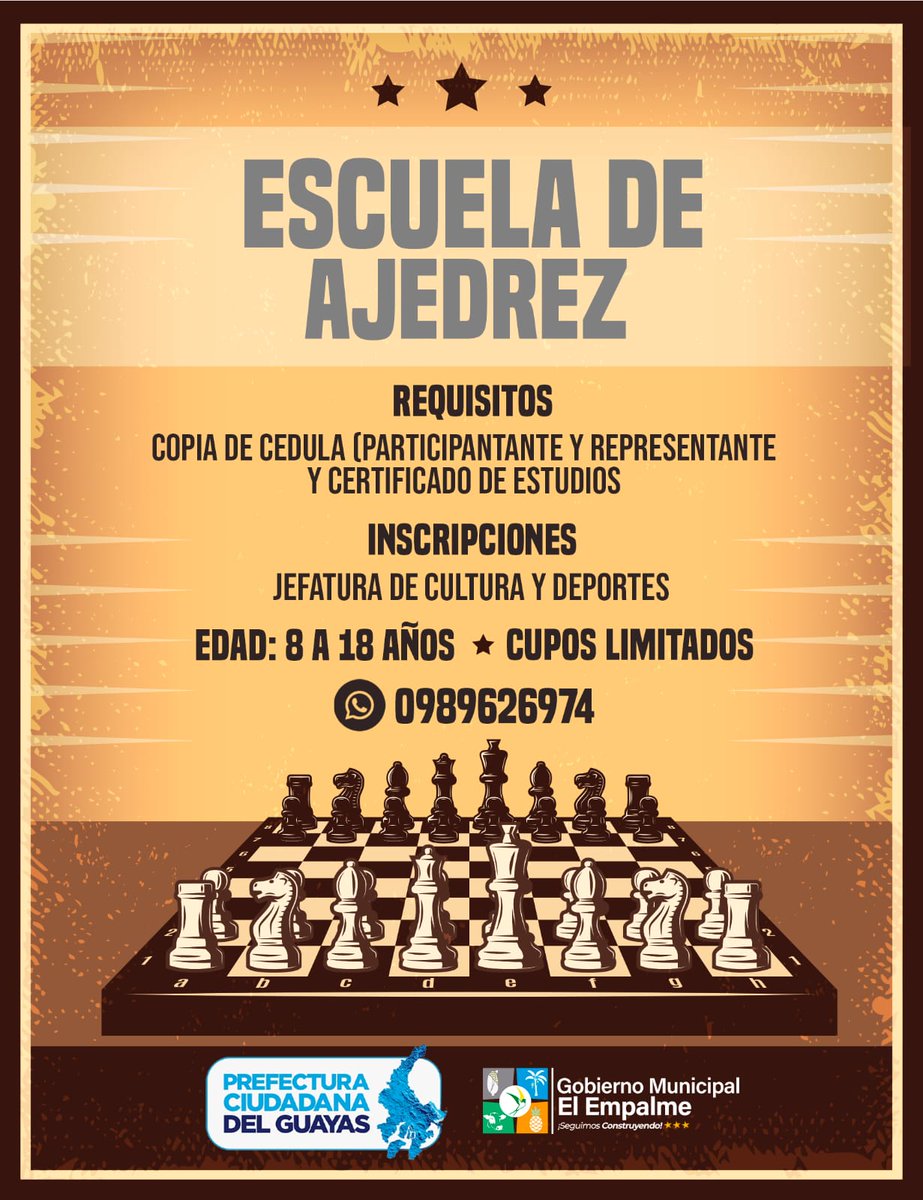 El Empalme abre inscripciones para Escuela de Ajedrez en enero