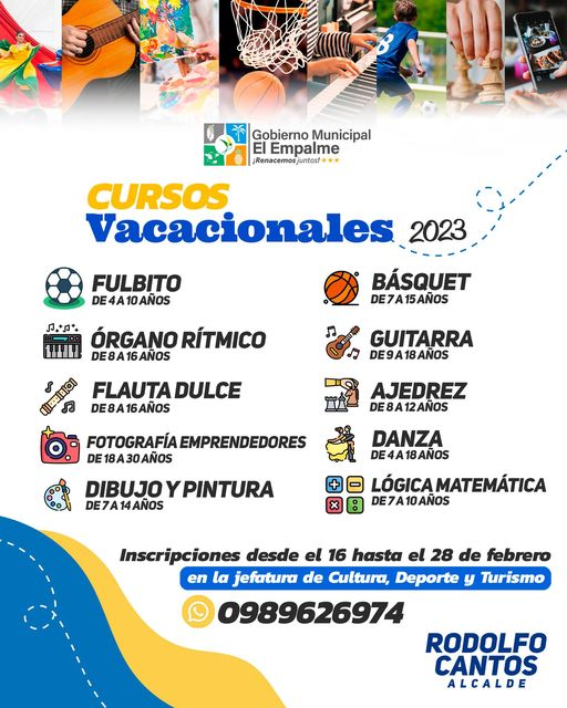 El Empalme abre inscripciones para cursos vacacionales hasta el 28 de febrero