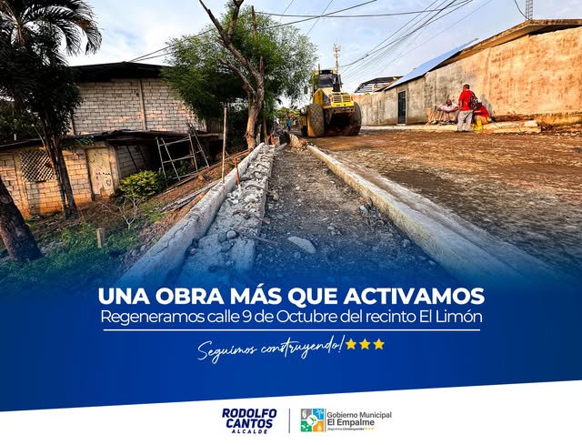 Obras de regeneración urbana avanzan en El Limón con más de 50 familias beneficiadas