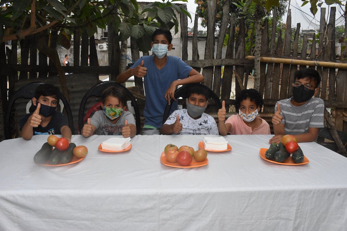 Niños del Empalme cosechan sus primeros vegetales en huerto escolar