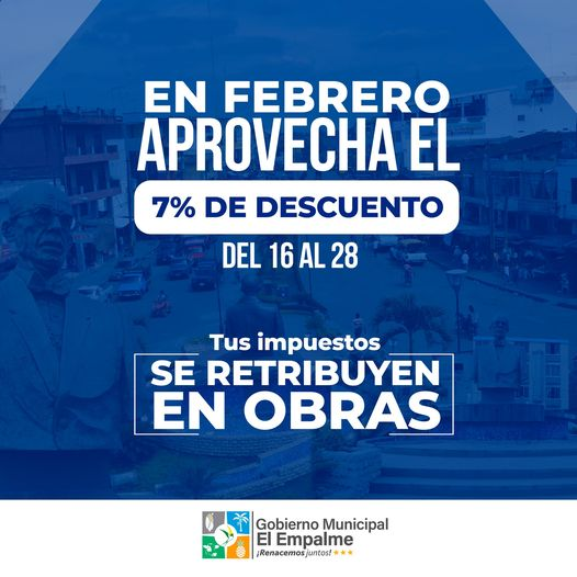 El Empalme ofrece 7% de descuento en impuestos prediales durante febrero